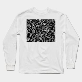 Animal Carnival by Night (black and white) Long Sleeve T-Shirt